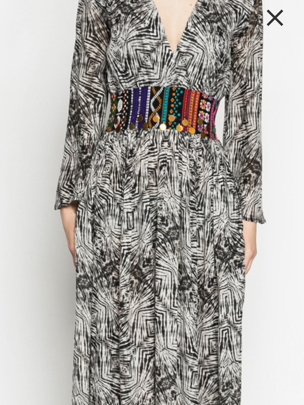 0120. NEW Volcom Deep South Print Embroidered Maxi Dress
